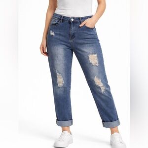 Classic Blue Distressed Women Jeans